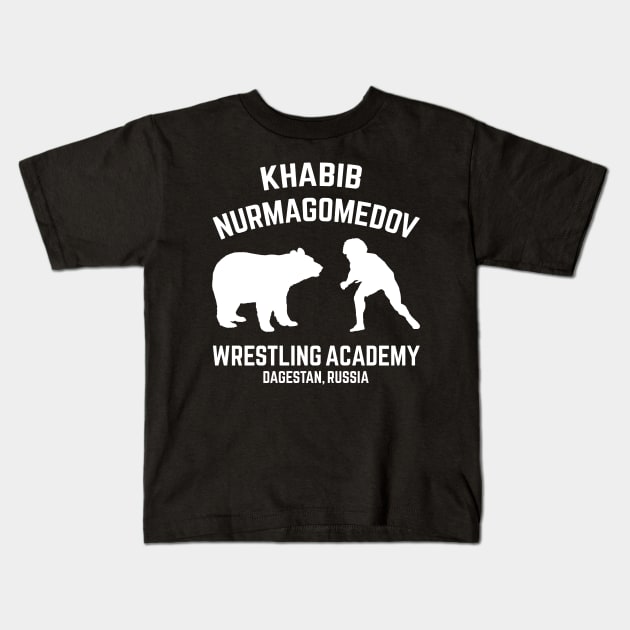 Khabib Nurmagomedov Wrestling Academy Bear Kids T-Shirt by MMAMerch